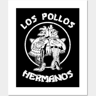 Los Pollos Hermanos - Black and White - Distressed Posters and Art